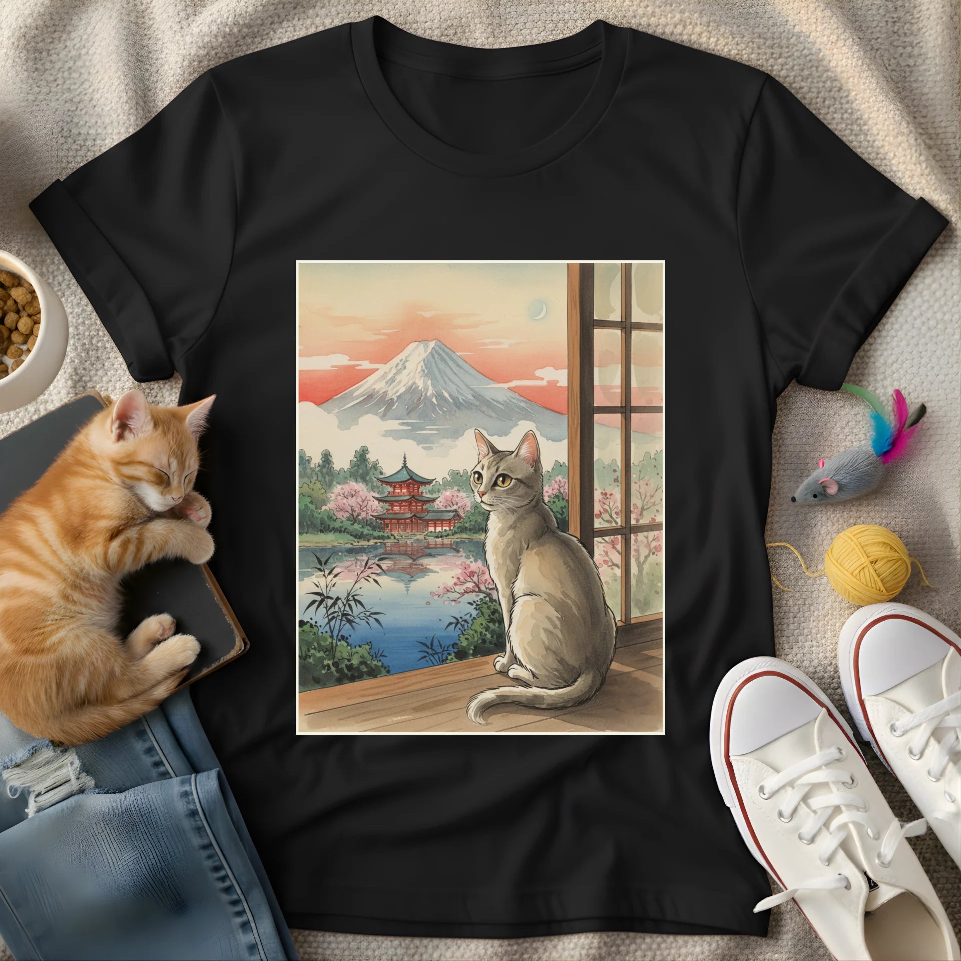 cat on window vulcan temple - Graphic T-Shirt