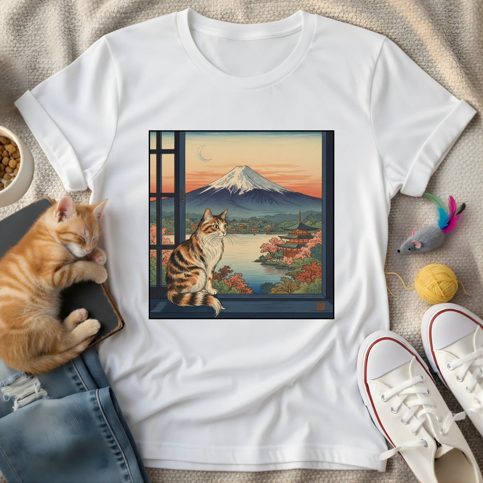 cat on window vulcan temple square - Graphic T-Shirt