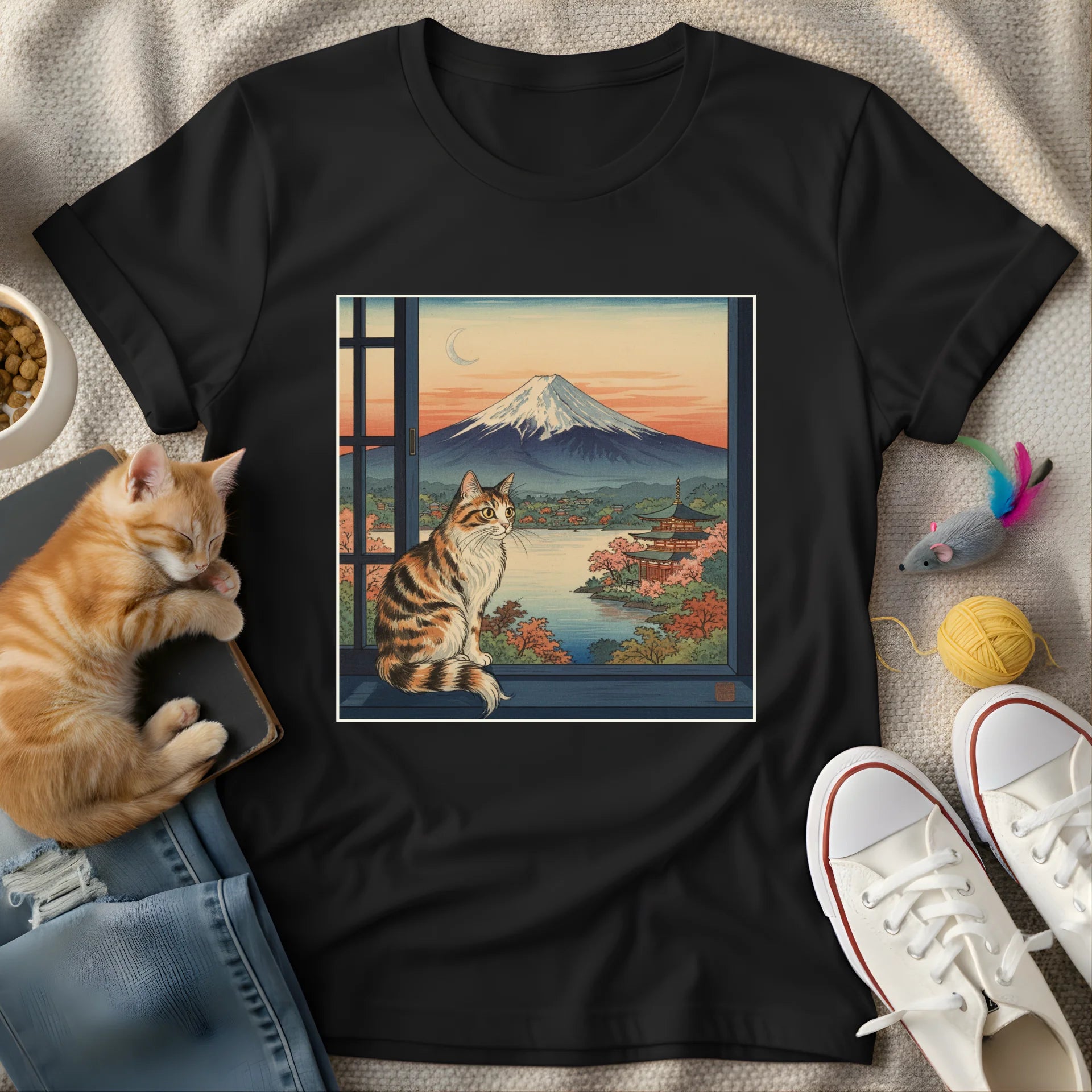 cat on window vulcan temple square - Graphic T-Shirt