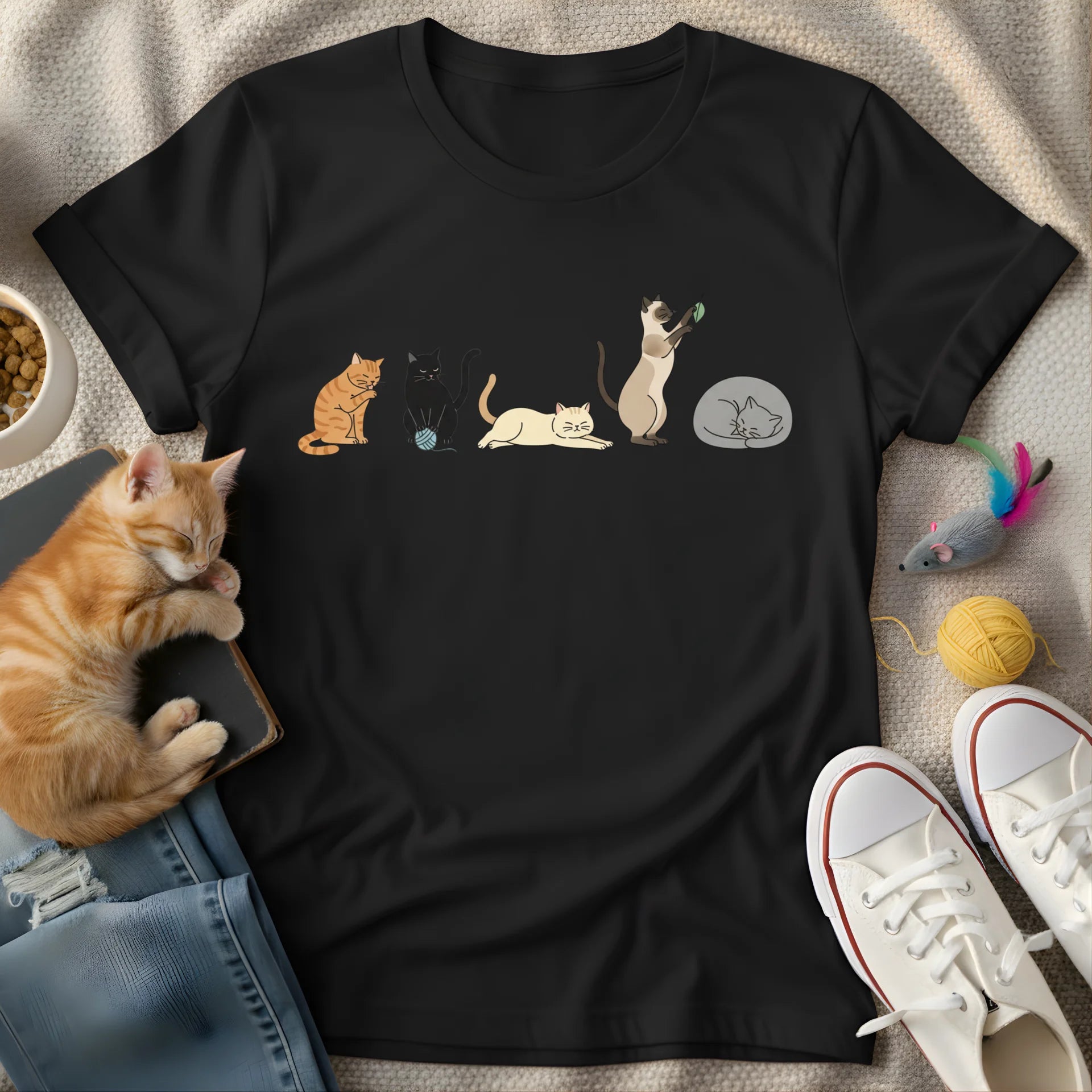 five cats line - Graphic T-Shirt