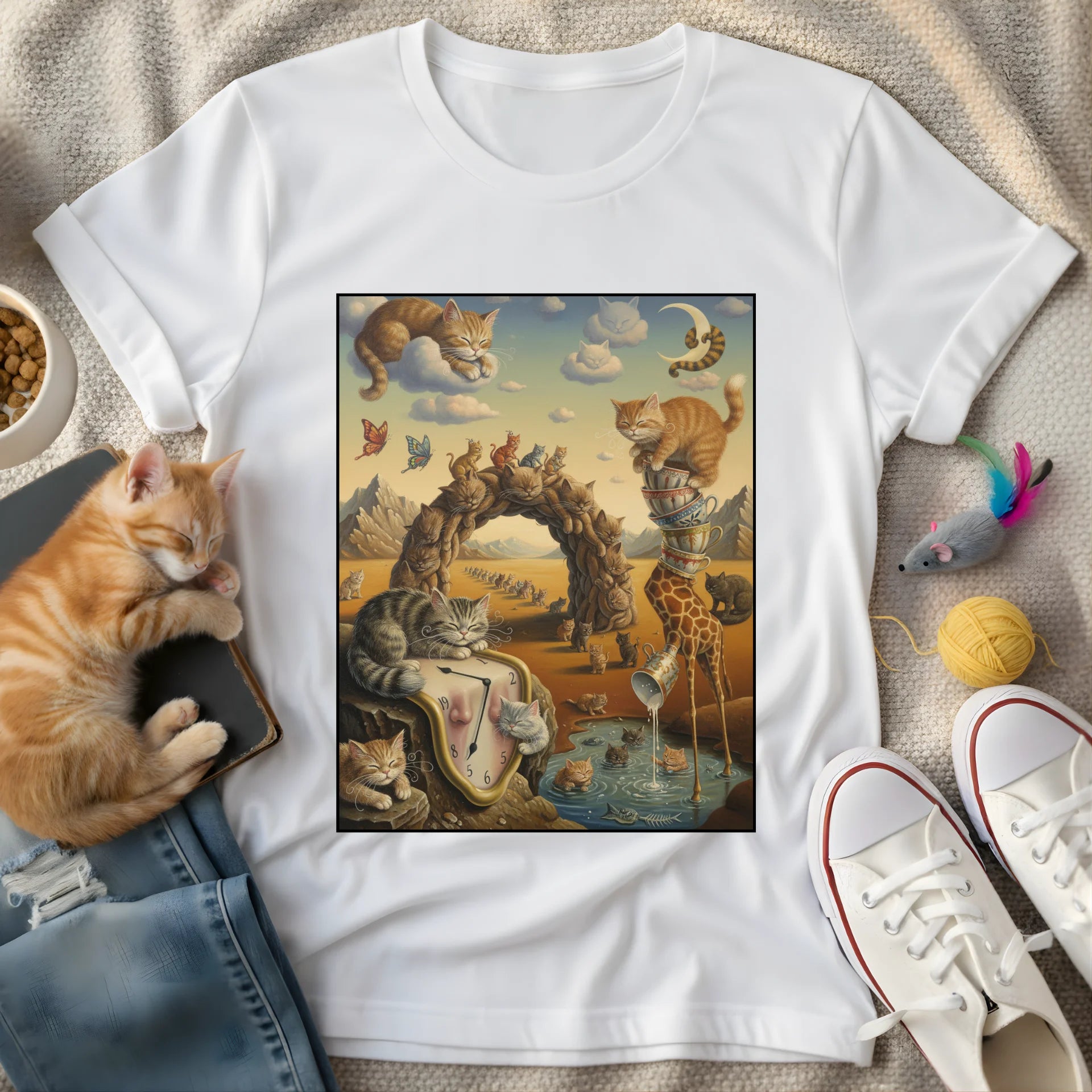surreal cat world painting - Graphic T-Shirt