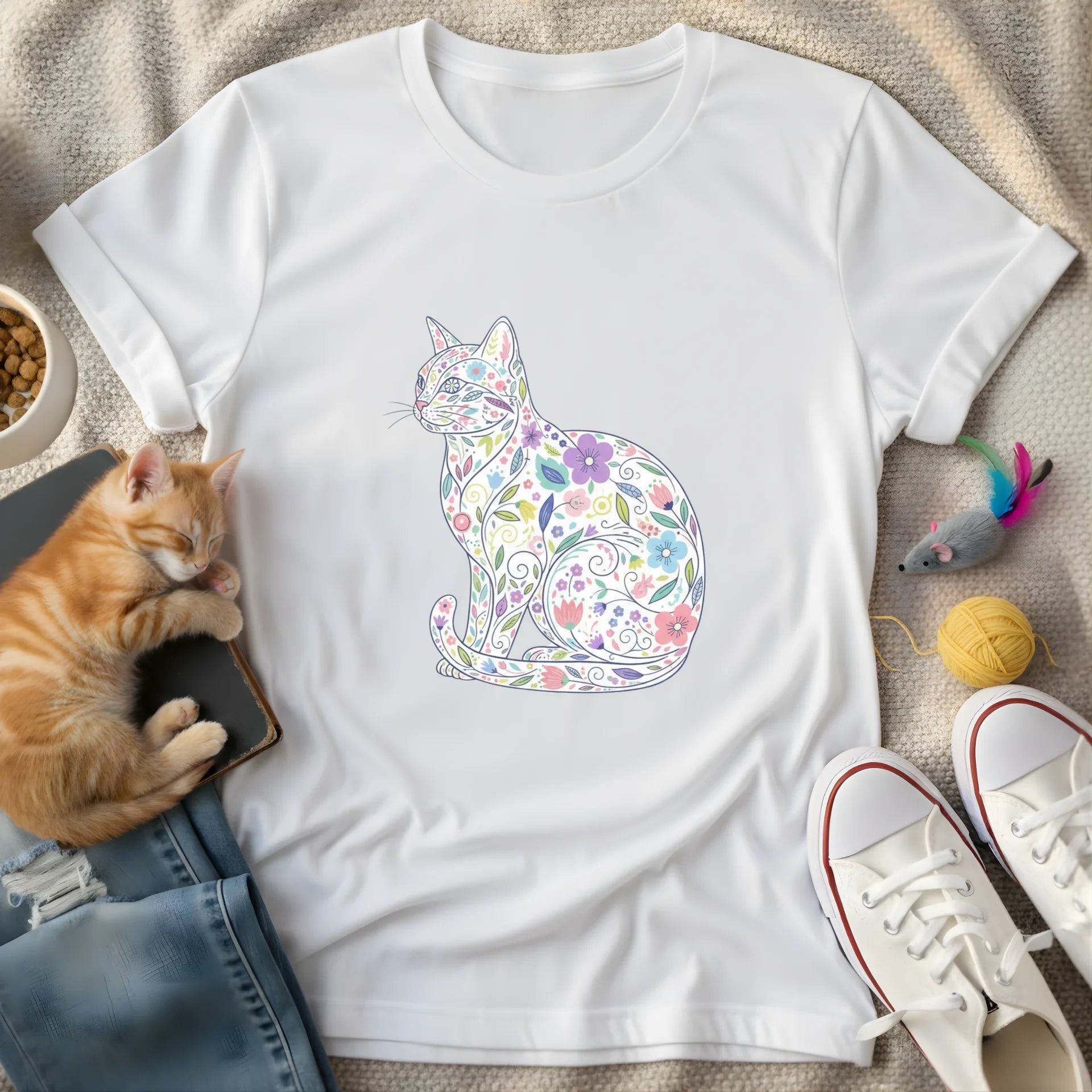 flower cat - Graphic T-Shirt