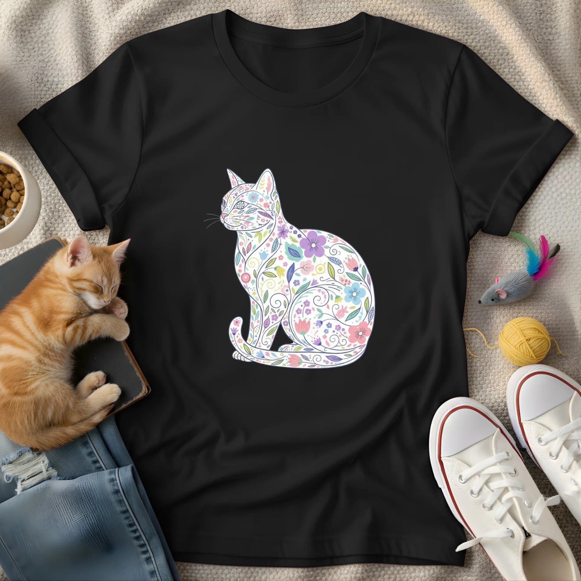 flower cat - Graphic T-Shirt