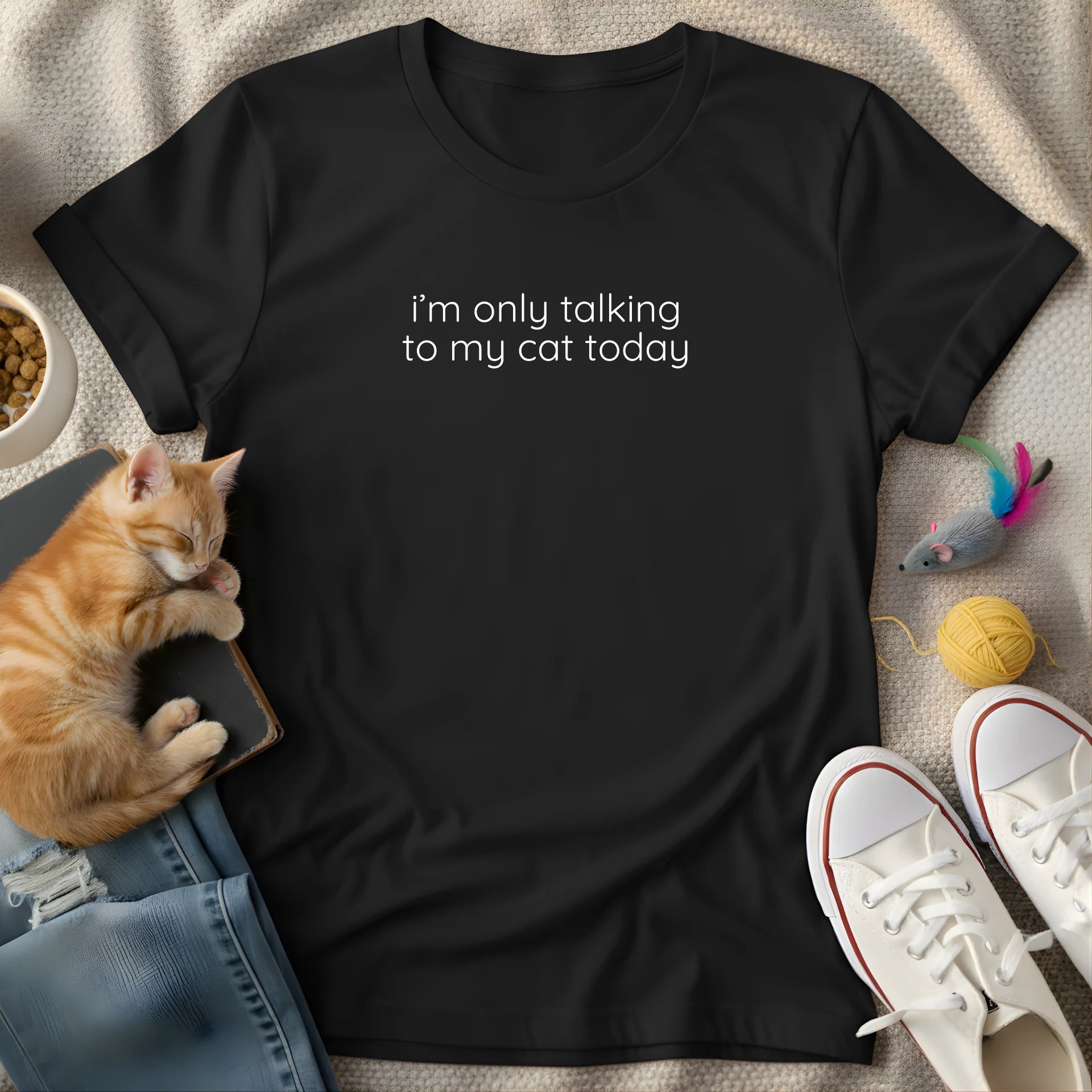 only talking to my cat - Minimalist T-shirt