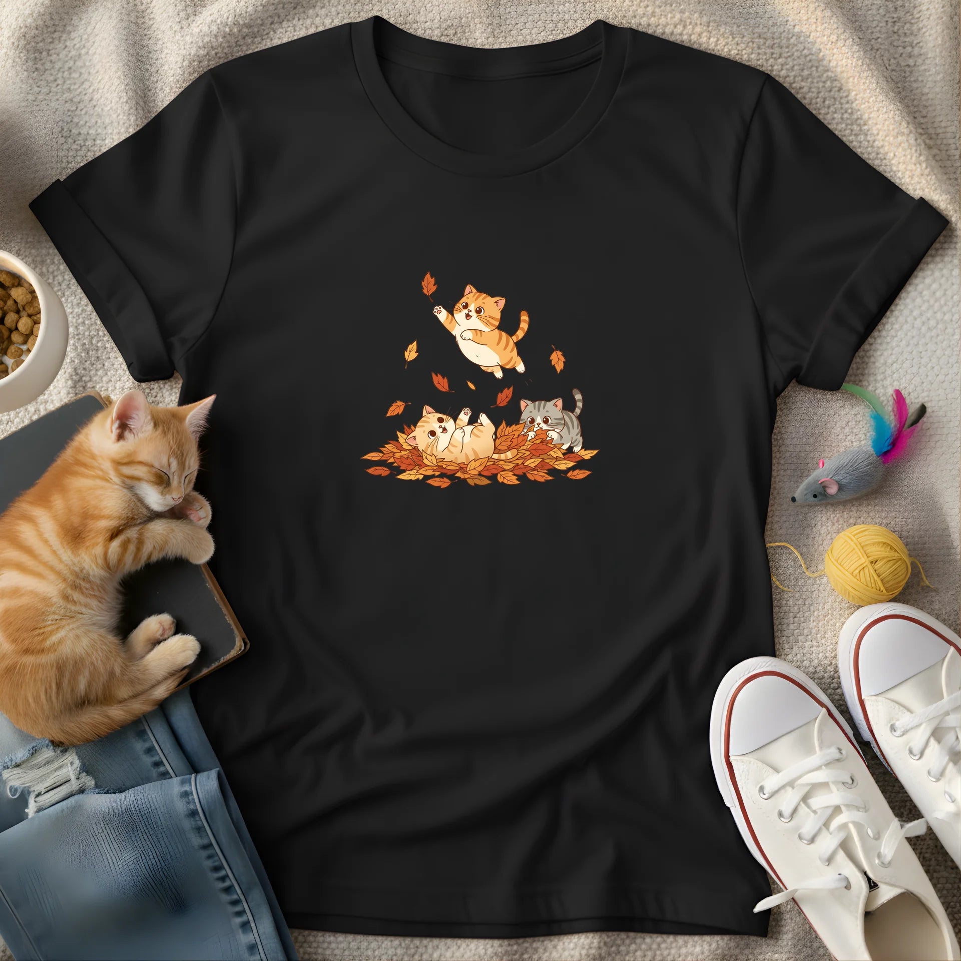 cats in fall - Graphic T-Shirt