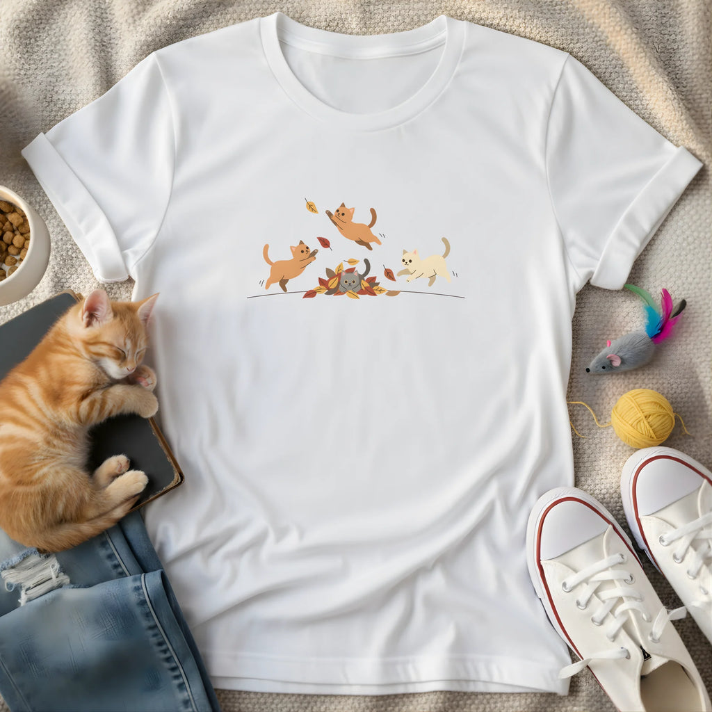 cats in fall vector art - Graphic T-Shirt