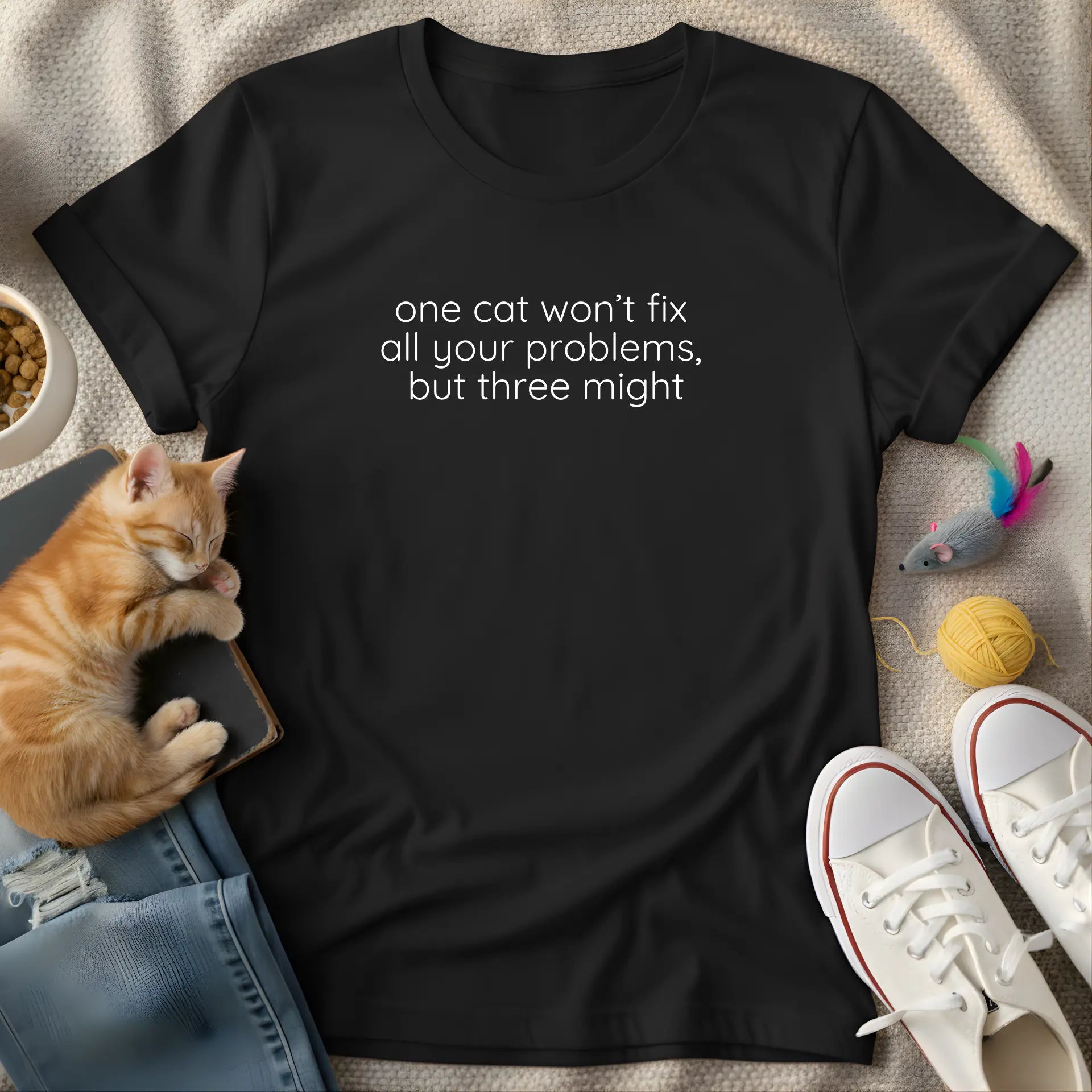 one cat won't fix your problems - Minimalist T-shirt