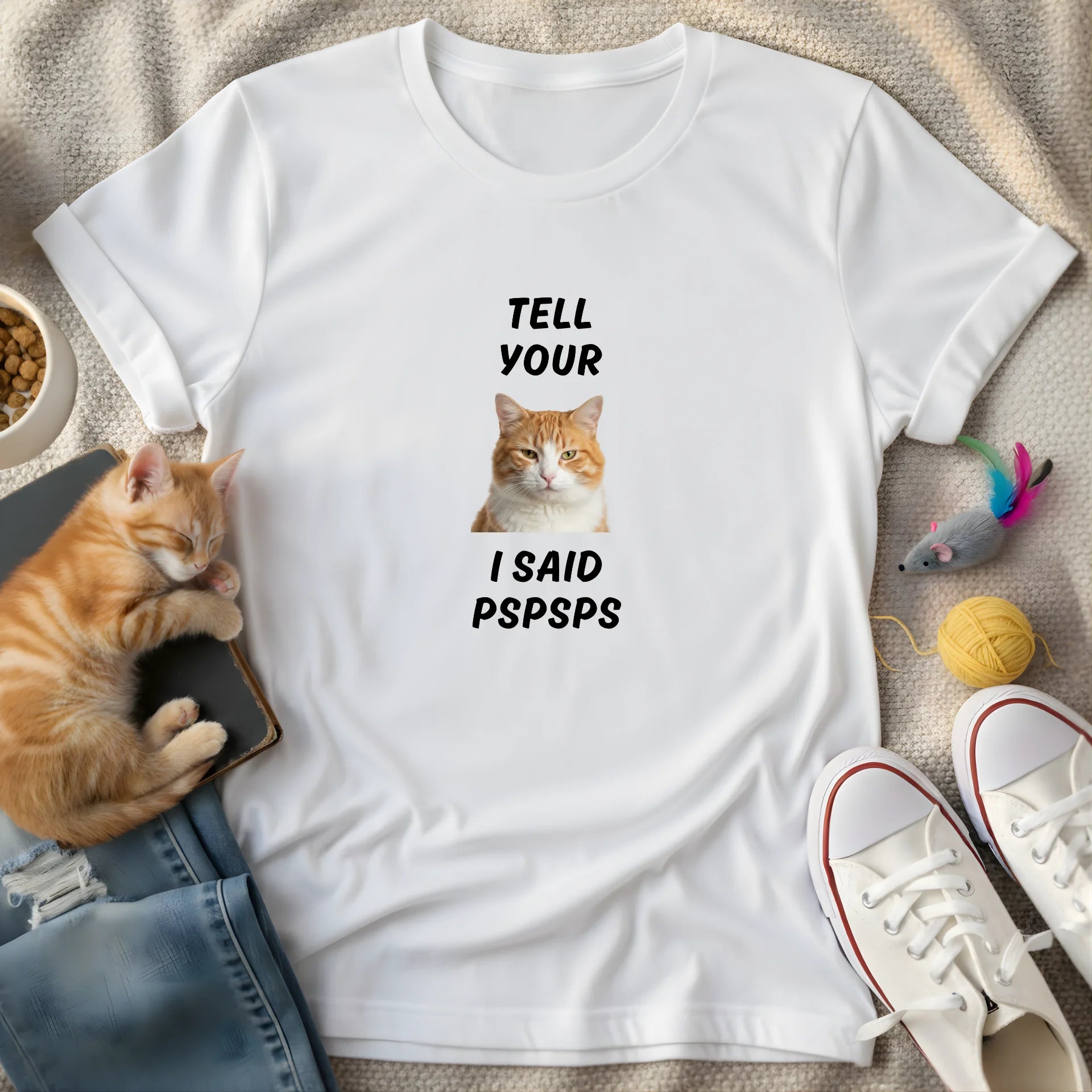 tell your cat i said pspsps - Graphic Quote T-Shirt