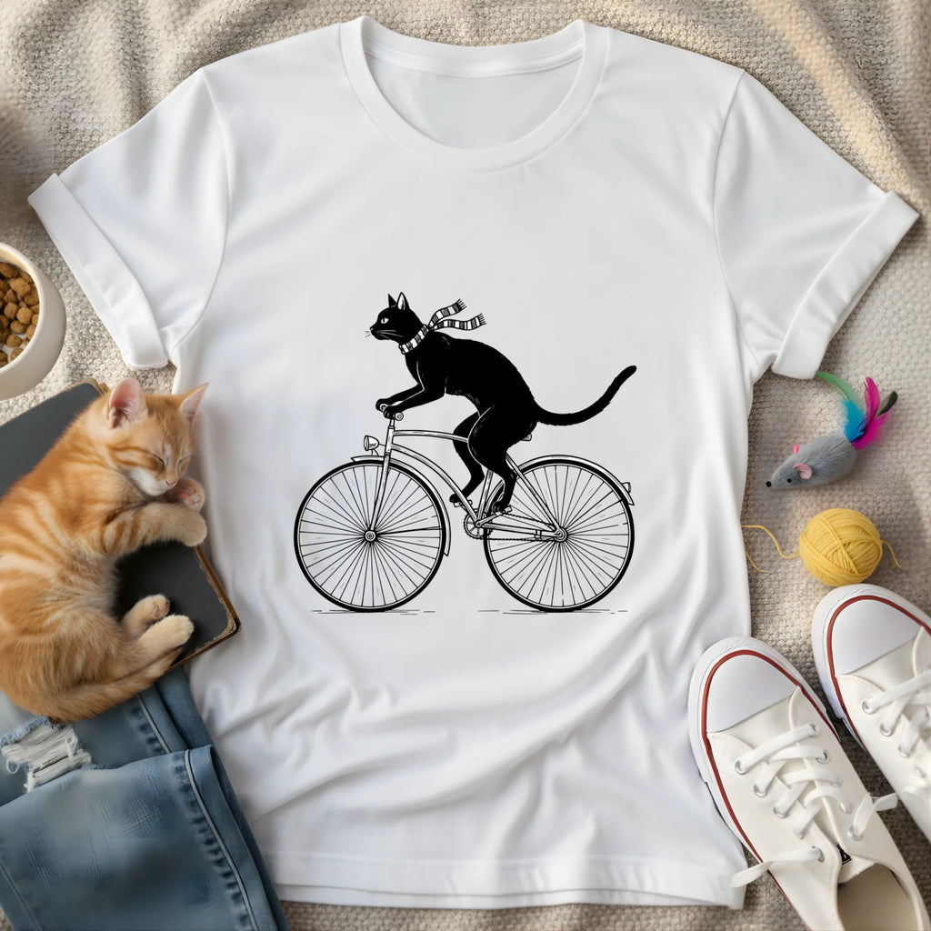 cat riding bike vintage - Graphic T-Shirt