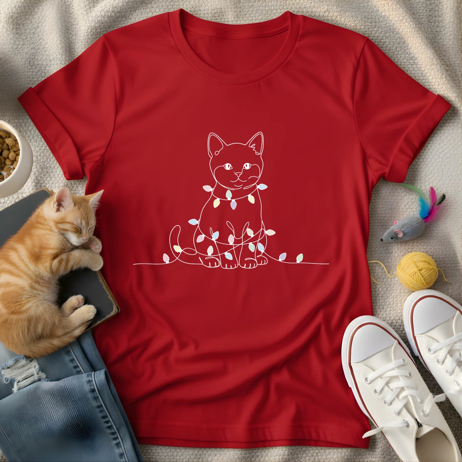 cat with blinker lineart - Graphic T-Shirt