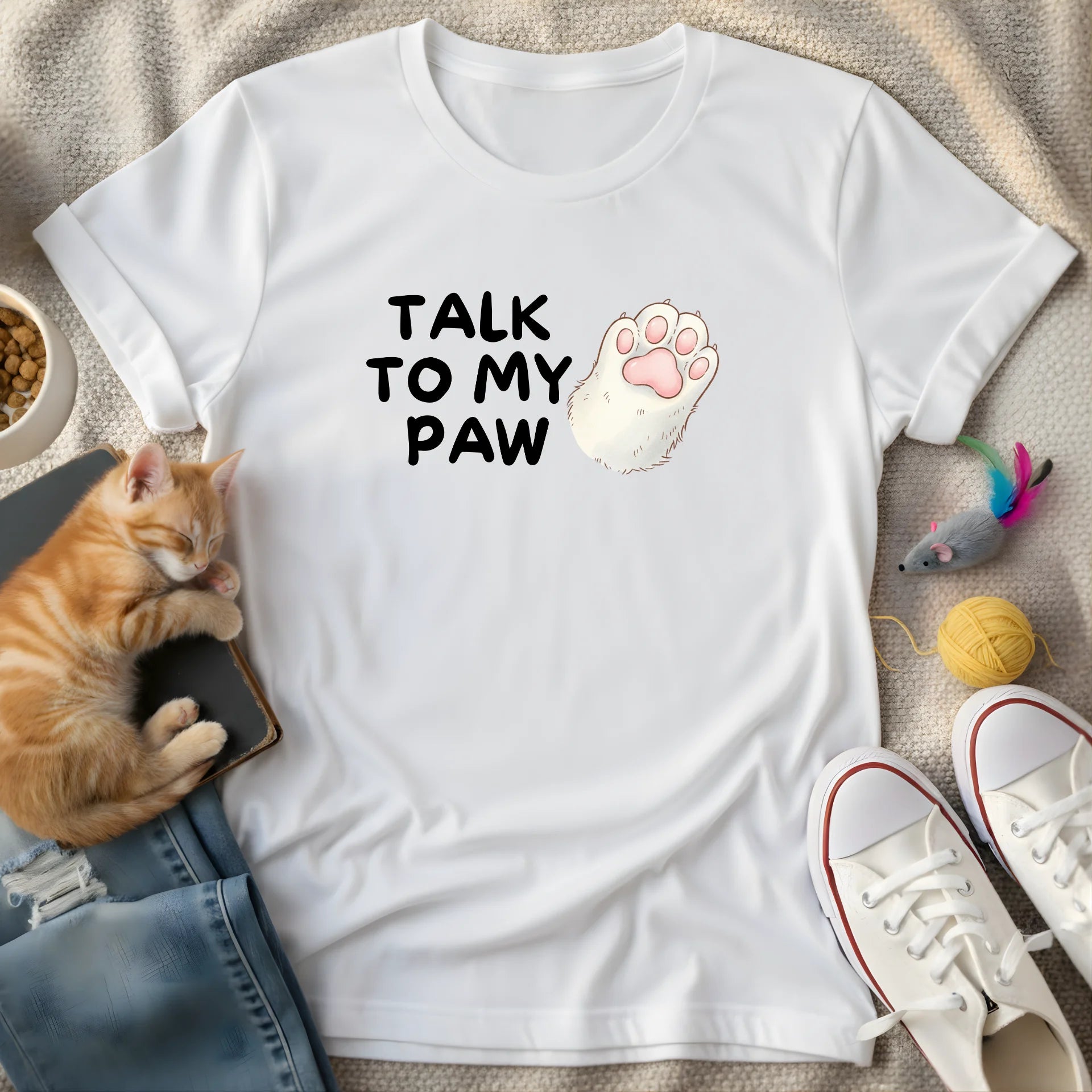 talk to my paw - Graphic Quote T-Shirt
