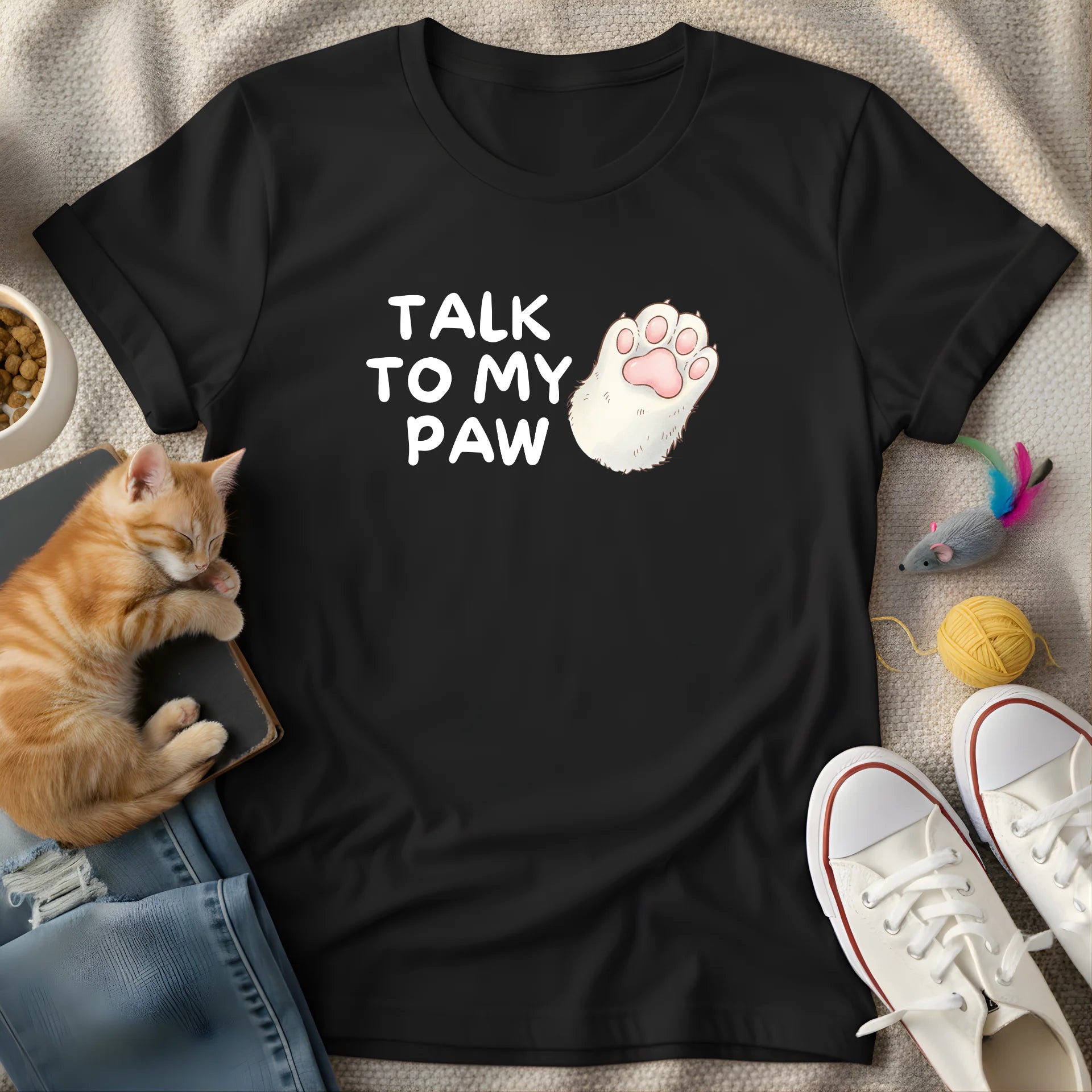 talk to my paw - Graphic Quote T-Shirt