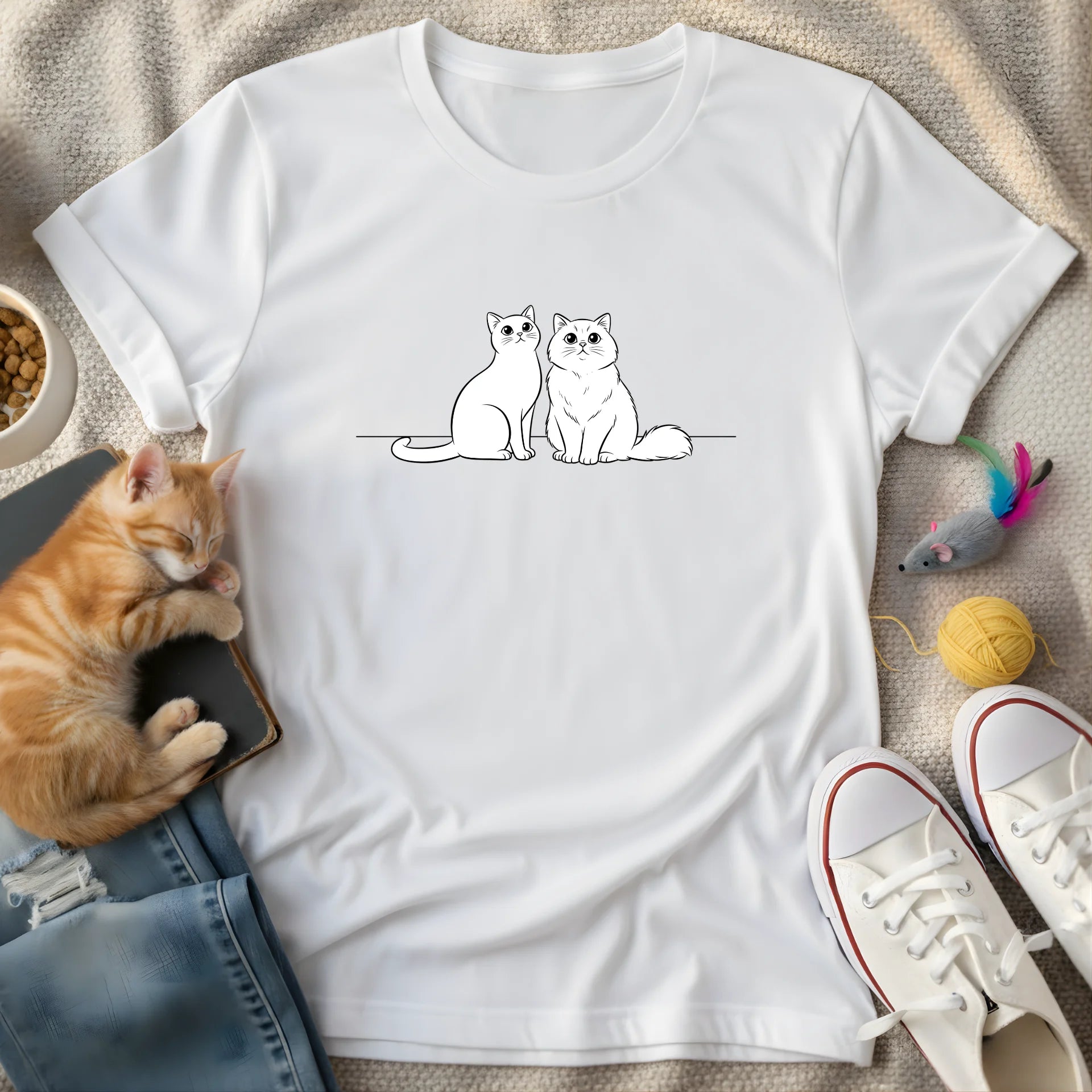 two white cats - Graphic T-Shirt