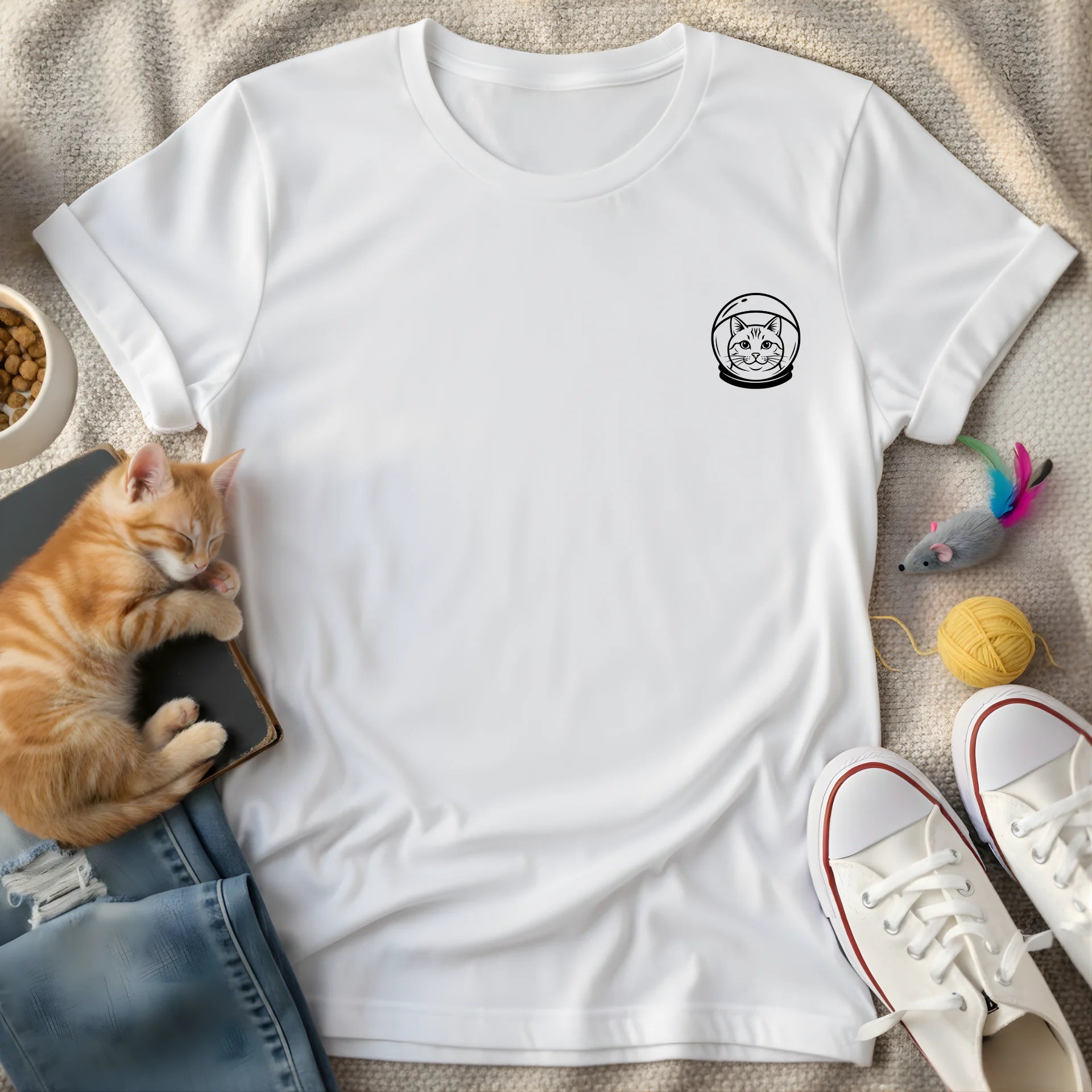 cat astronaut corner - Graphic T-Shirt