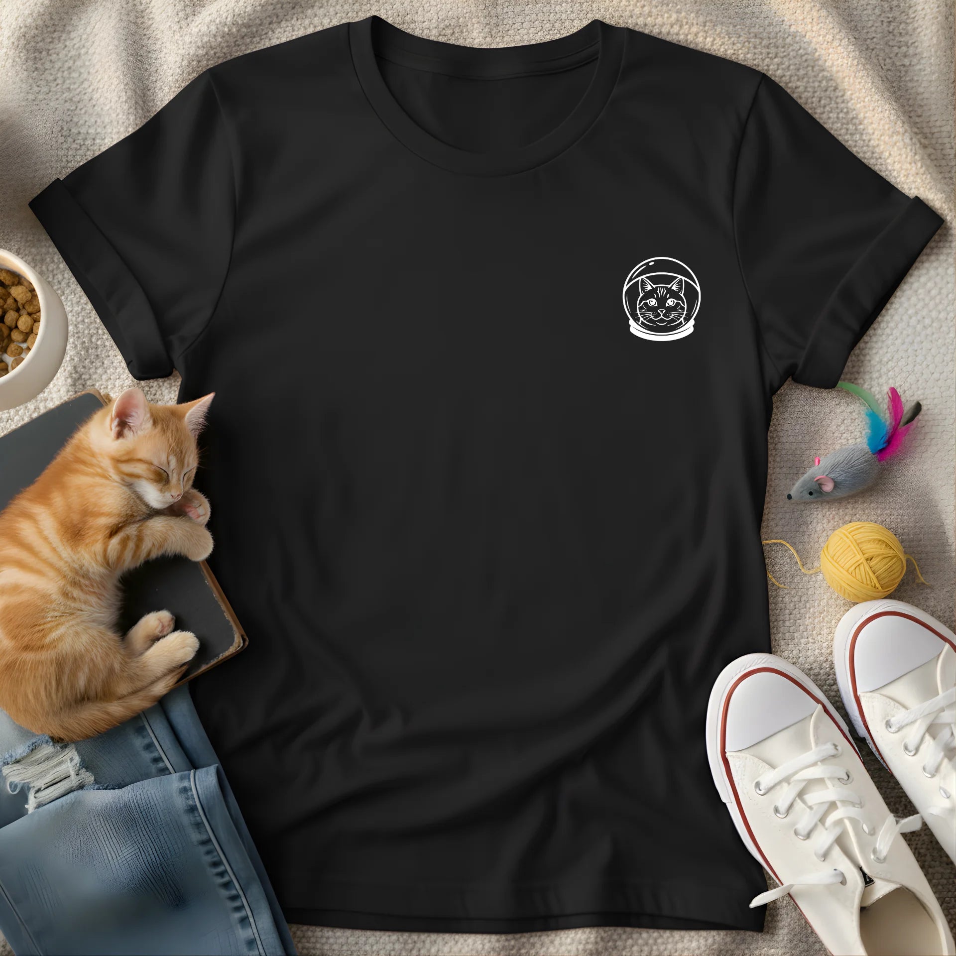 cat astronaut corner - Graphic T-Shirt